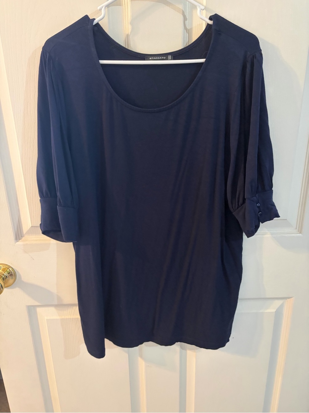 Staccato Navy Scoop Neck Womens Top 2XL